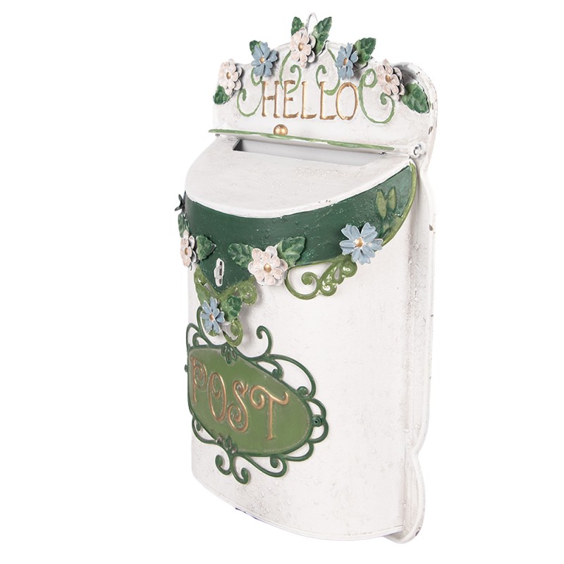 Clayre & Eef Mailbox 27x10x42 cm White Metal