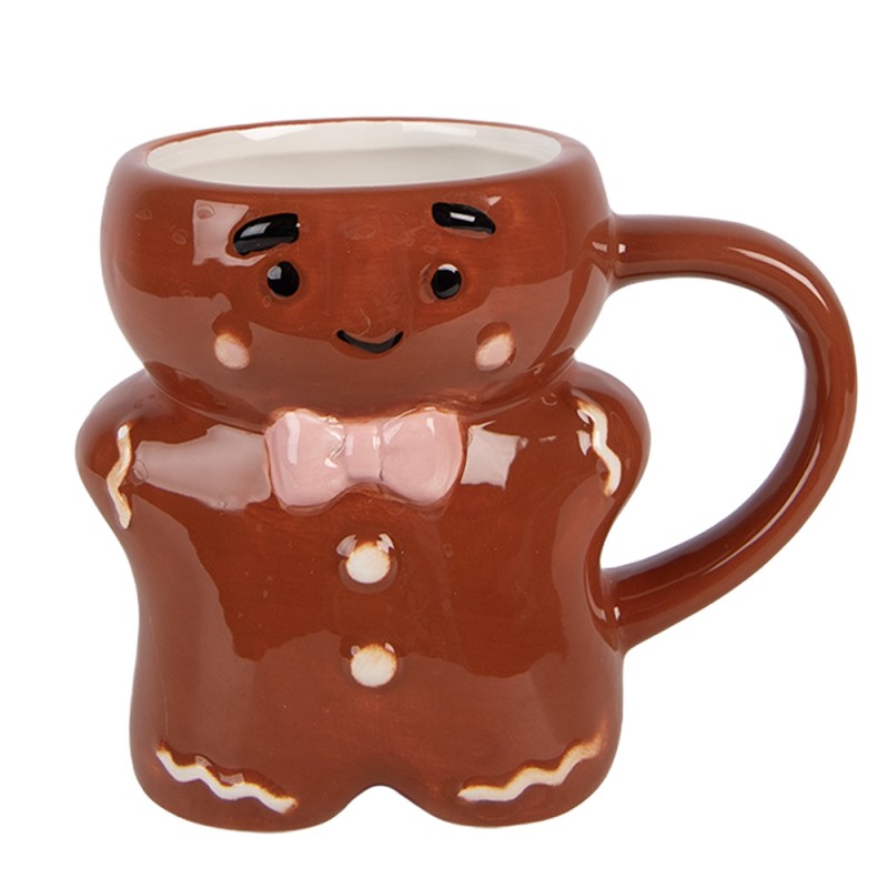Clayre & Eef Mug Bonhomme en pain d‘épice 250 ml Marron Céramique
