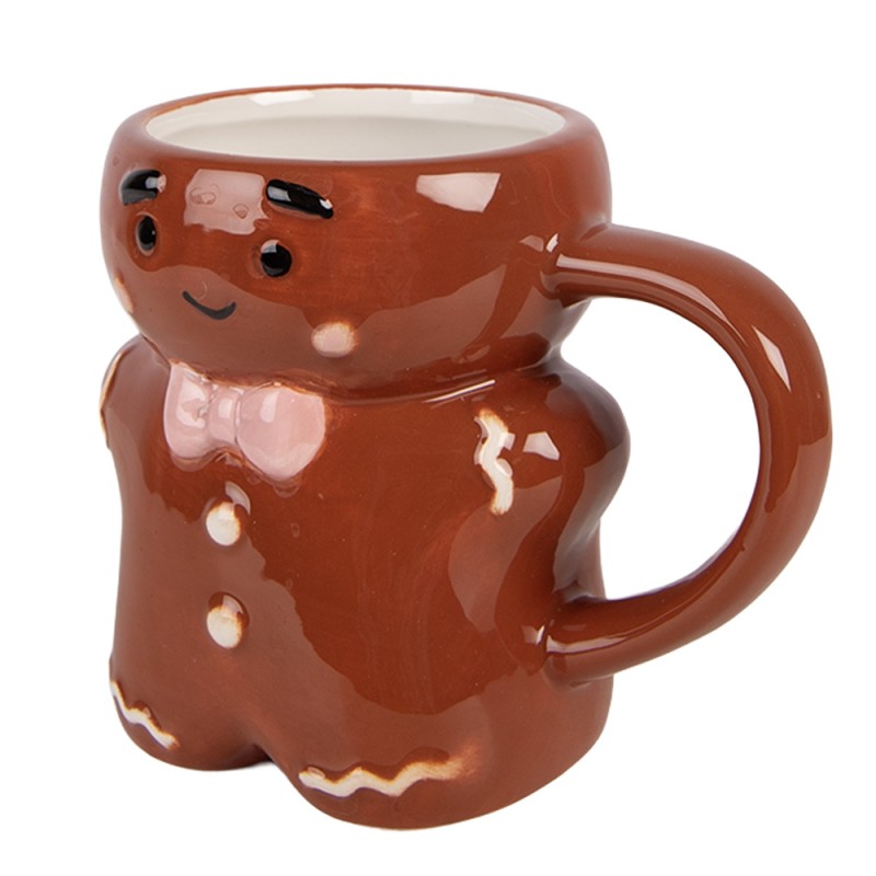 Clayre & Eef Mug Bonhomme en pain d‘épice 250 ml Marron Céramique