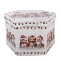 Clayre & Eef Palla di natale set di 14 8x8x8 cm Bianco Plastica