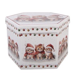 Clayre & Eef Palla di natale set di 14 8x8x8 cm Bianco Plastica