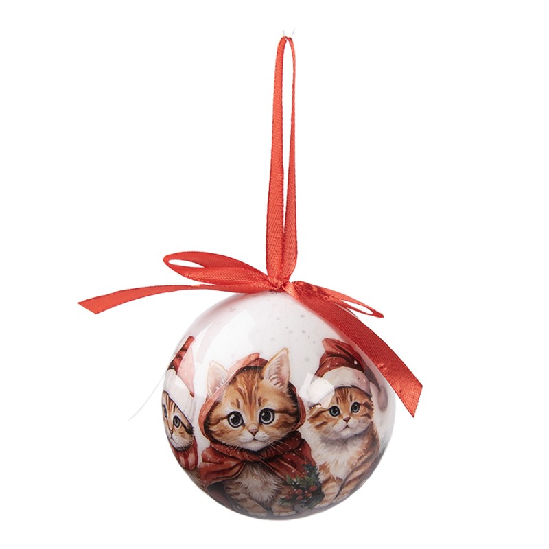 Clayre & Eef Palla di natale set di 14 8x8x8 cm Bianco Plastica