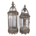 Clayre & Eef Lanterne set de 2 Ø 26x67 / Ø 19x45 cm Marron Métal