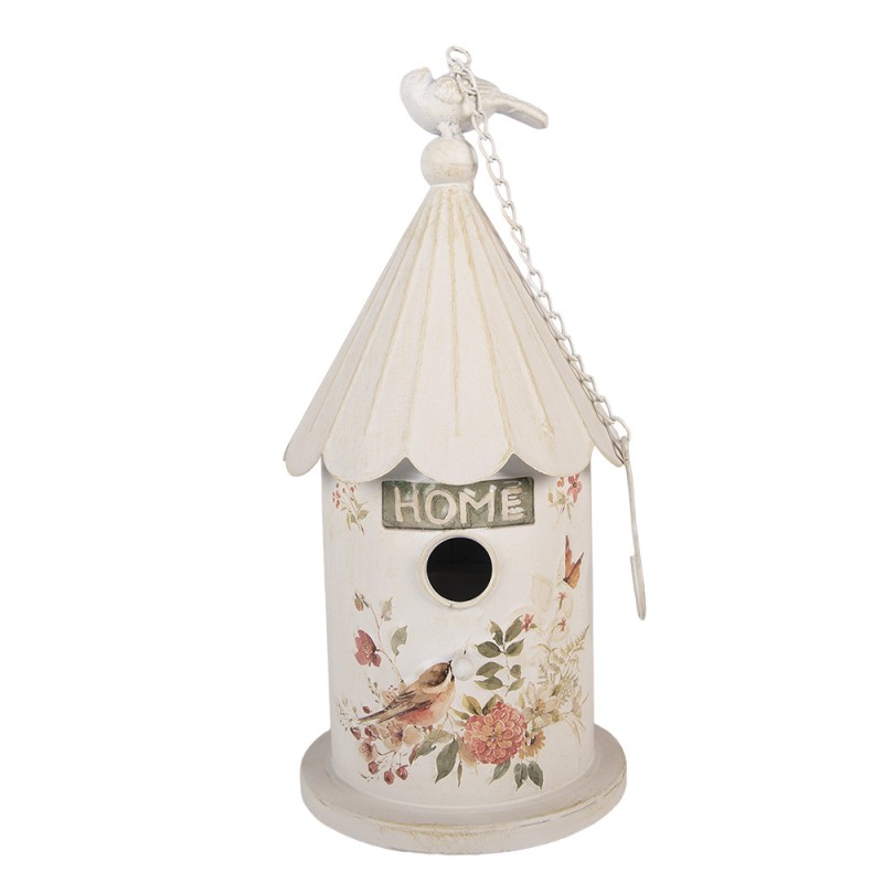 Clayre & Eef Birdhouse Ø 19x40 cm Beige Metal