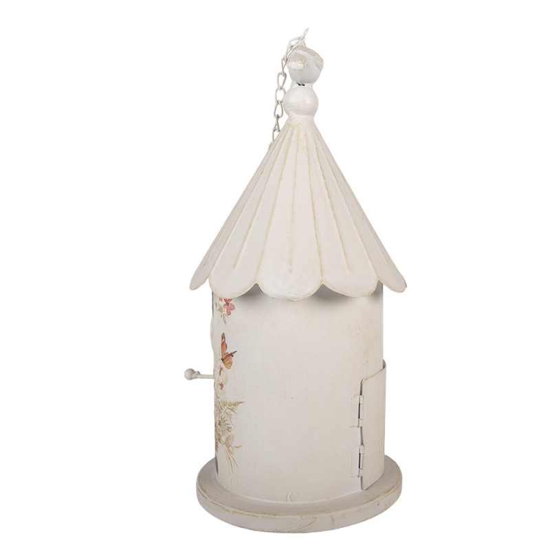 Clayre & Eef Birdhouse Ø 19x40 cm Beige Metal