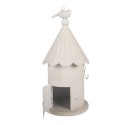 Clayre & Eef Birdhouse Ø 19x40 cm Beige Metal