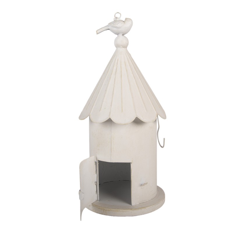 Clayre & Eef Birdhouse Ø 19x40 cm Beige Metal