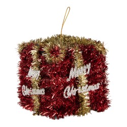 Clayre & Eef Ornamento Natalizio Regalo 9x9x10 cm Rosso Plastica