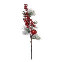 Clayre & Eef Décoration de Noël 12x9x40 cm Blanc Plastique