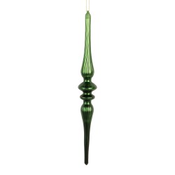 Clayre & Eef Ornamento Natalizio Ø 4x29 cm Verde Vetro