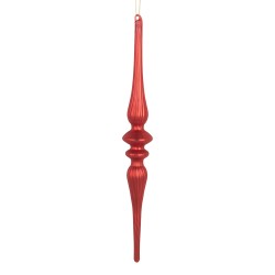 Clayre & Eef Ornamento Natalizio Ø 4x29 cm Rosso Vetro