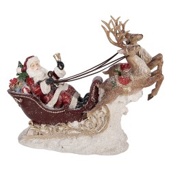 Clayre & Eef Weihnachtsdekorationsfigur Weihnachtsmann 42x14x36 cm Rot Kunststoff