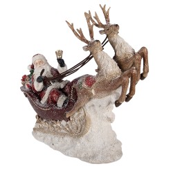 Clayre & Eef Weihnachtsdekorationsfigur Weihnachtsmann 42x14x36 cm Rot Kunststoff