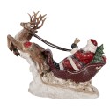 Clayre & Eef Weihnachtsdekorationsfigur Weihnachtsmann 42x14x36 cm Rot Kunststoff