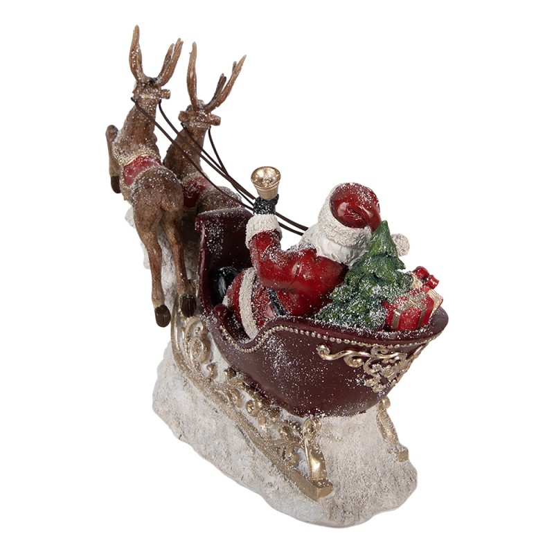 Clayre & Eef Weihnachtsdekorationsfigur Weihnachtsmann 42x14x36 cm Rot Kunststoff