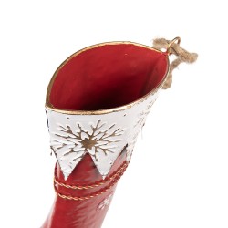 Clayre & Eef Ornamento Natalizio Calze di Natale 26x8x35 cm Rosso Metallo