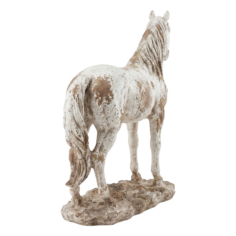 Clayre & Eef Image de décoration Cheval 73x23x64 cm Beige Matériau céramique