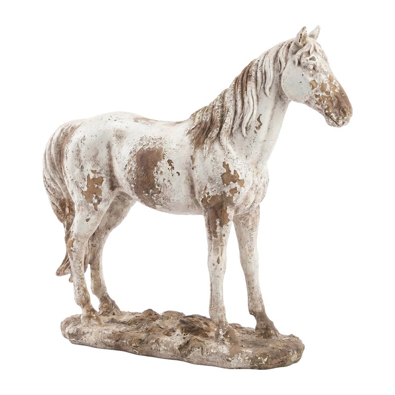 Clayre & Eef Image de décoration Cheval 73x23x64 cm Beige Matériau céramique
