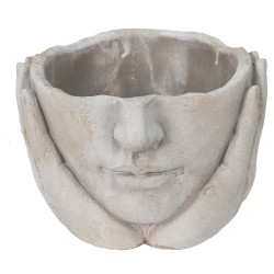 Clayre & Eef Planter Head Ø 11x11 cm Beige Stone