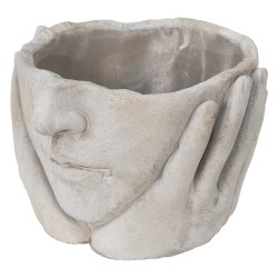 Clayre & Eef Planter Head Ø 11x11 cm Beige Stone