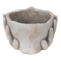 Clayre & Eef Blumentopf Kopf Ø 11x11 cm Beige Stein