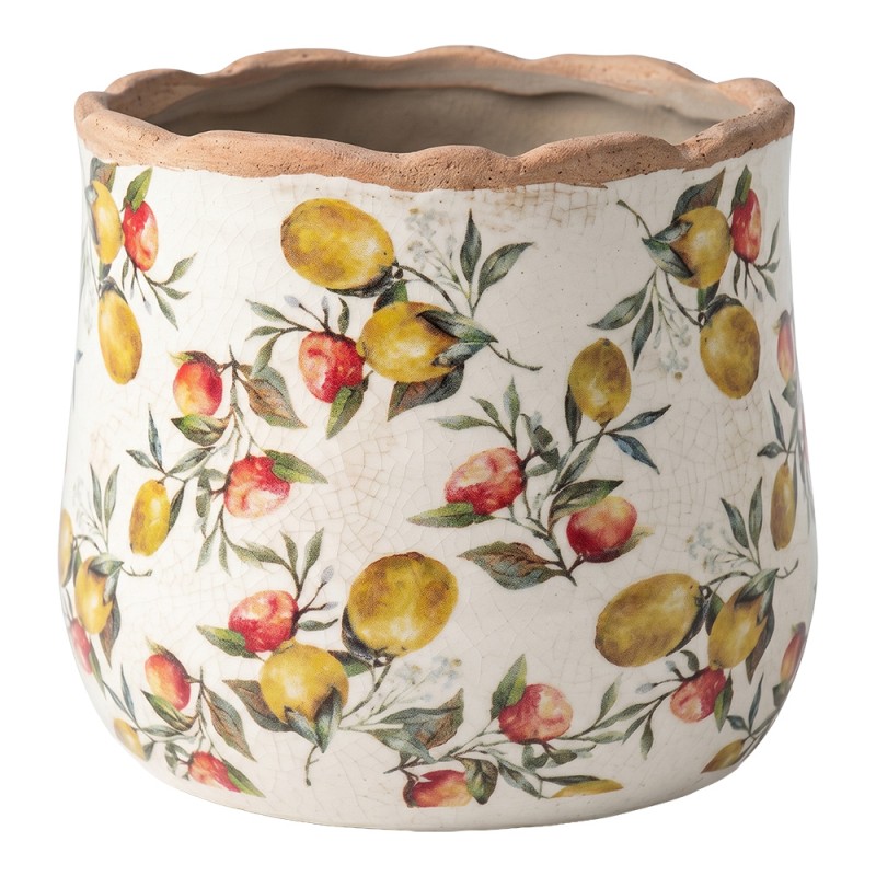 Clayre & Eef Planter Beige Ceramic Lemons