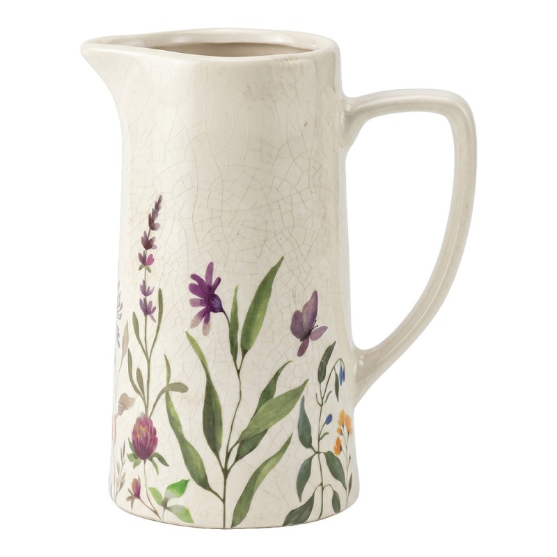 Clayre & Eef Decoration can Beige Ceramic Flowers