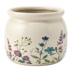 Clayre & Eef Planter Beige Ceramic Flowers