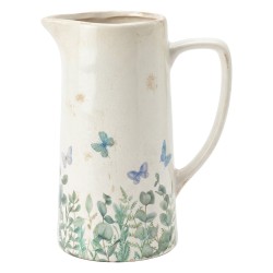 Clayre & Eef Decoration can Beige Ceramic Butterflies