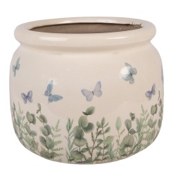 Clayre & Eef Fioriera Beige Ceramica