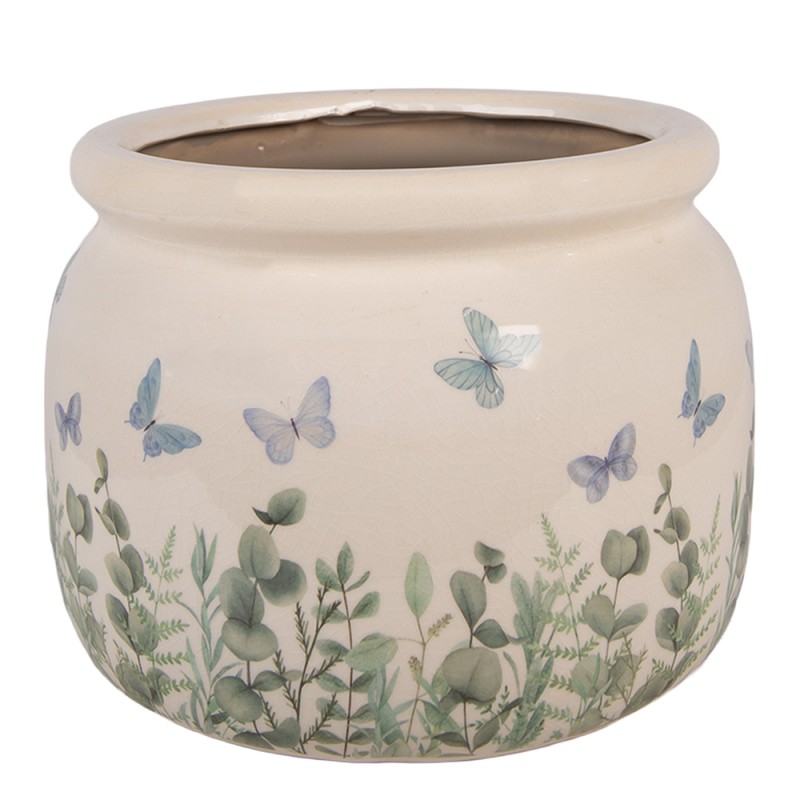 Clayre & Eef Fioriera Beige Ceramica