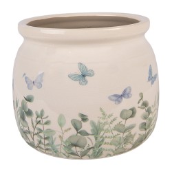 Clayre & Eef Blumentopf Beige Keramik