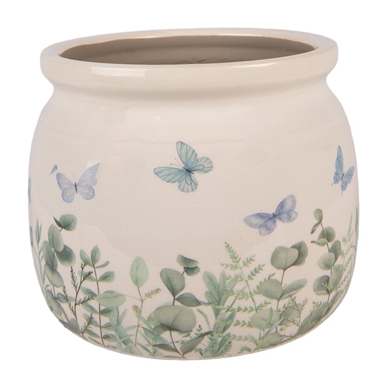 Clayre & Eef Blumentopf Beige Keramik