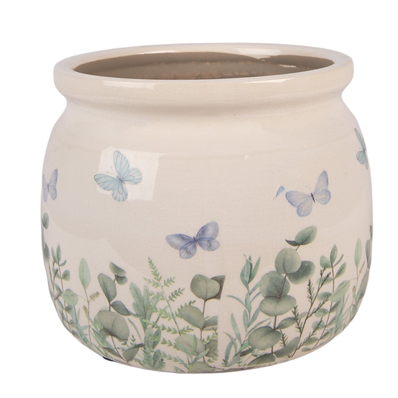 Clayre & Eef Fioriera Beige Ceramica