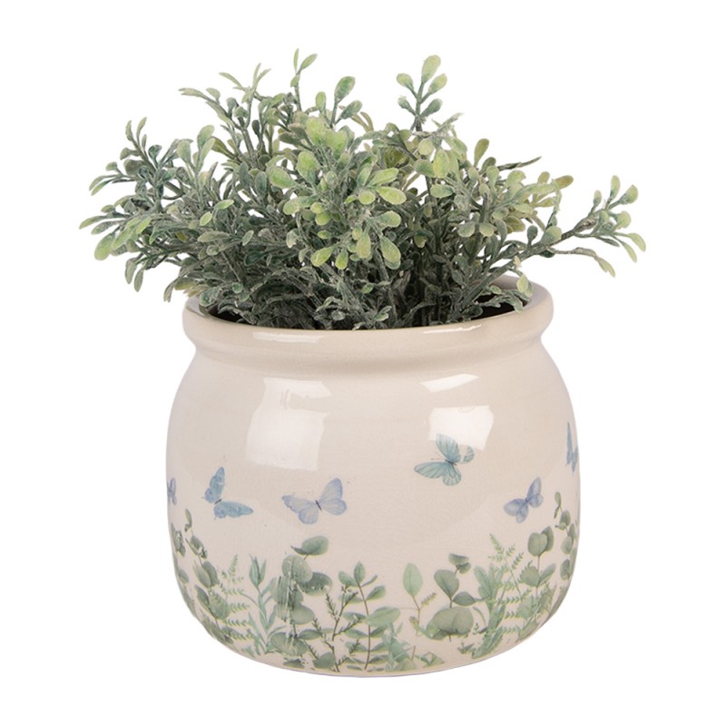 Clayre & Eef Fioriera Beige Ceramica