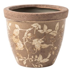 Clayre & Eef Bloempot Bruin Keramiek
