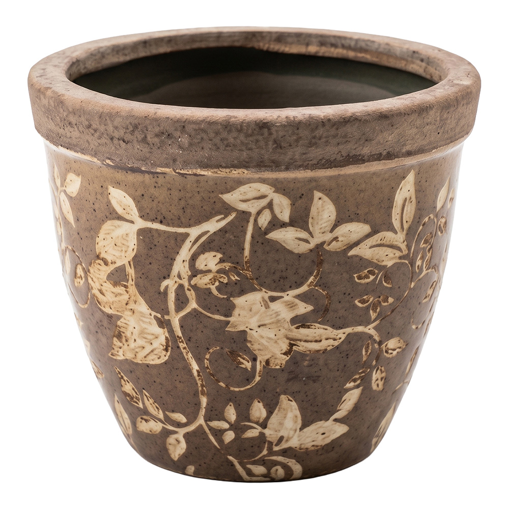 Clayre & Eef Bloempot Bruin Keramiek