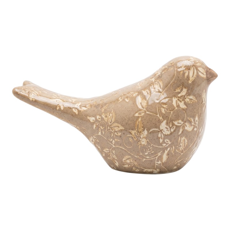 Clayre & Eef Decoratie Beeld Vogel Bruin Keramiek