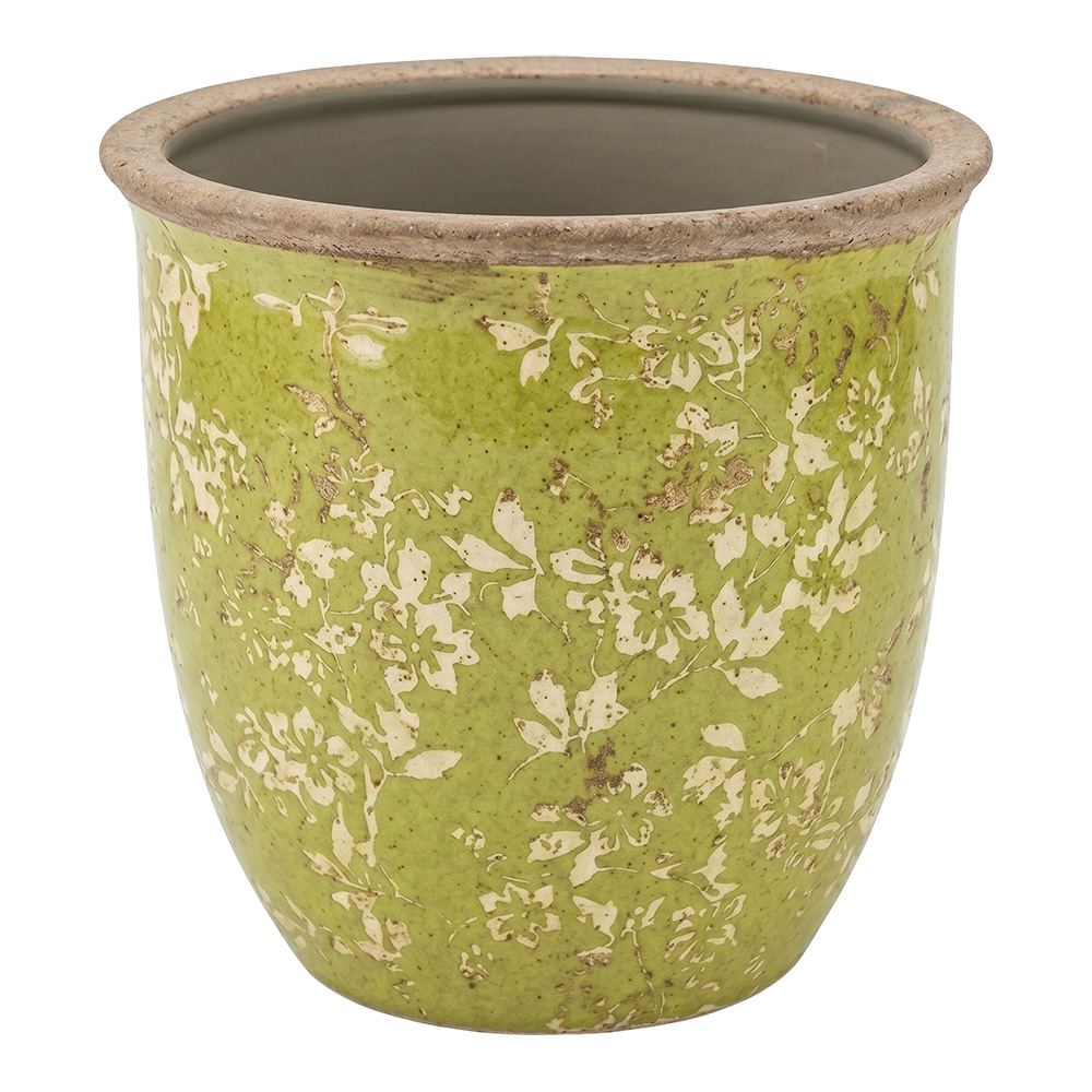 Clayre & Eef Bloempot Groen Keramiek
