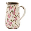 Clayre & Eef Dekorative Kanne Beige Keramik Blumen