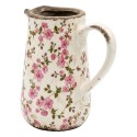 Clayre & Eef Decoratie Kan Beige Keramiek Bloemen