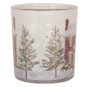Clayre & Eef Porte-bougie Ø 7x8 cm Blanc Verre Noël