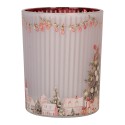 Clayre & Eef Waxinelichthouder Ø 10x13 cm Grijs Glas Kerst