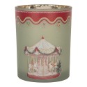 Clayre & Eef Teelichthalter Ø 10x13 cm Grün Glas Weihnachten