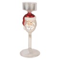 Clayre & Eef Porte-bougie Ø 7x20 cm Transparent Verre Père Noël