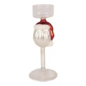 Clayre & Eef Porte-bougie Ø 7x20 cm Transparent Verre Père Noël