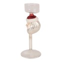 Clayre & Eef Porte-bougie Ø 7x20 cm Transparent Verre Père Noël
