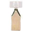 Clayre & Eef Waxinelichthouder 5x5x12 cm Zilverkleurig Glas
