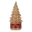 Clayre & Eef Kerstdecoratie met LED-verlichting Kerstboom Ø 12x27 cm Goudkleurig Glas