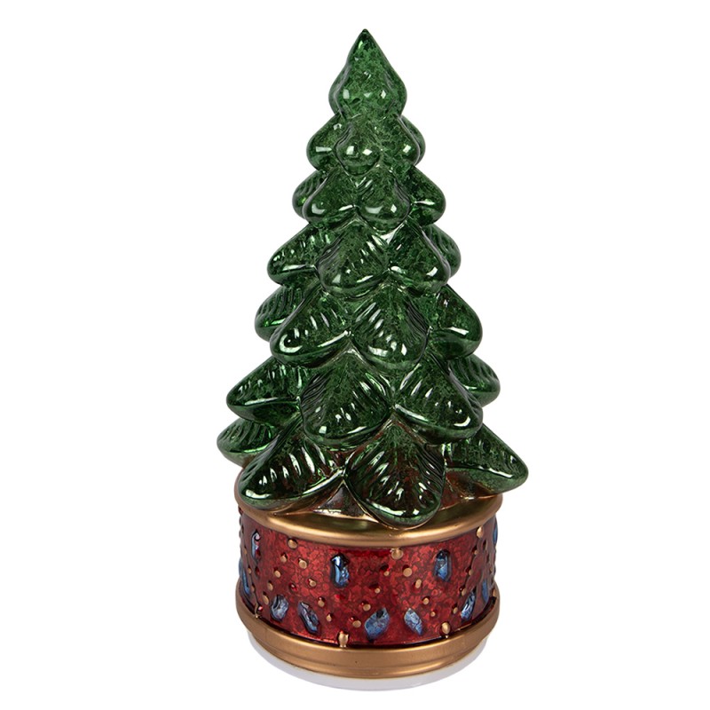 Clayre & Eef Kerstdecoratie met LED-verlichting Kerstboom Ø 12x27 cm Groen Kunststof